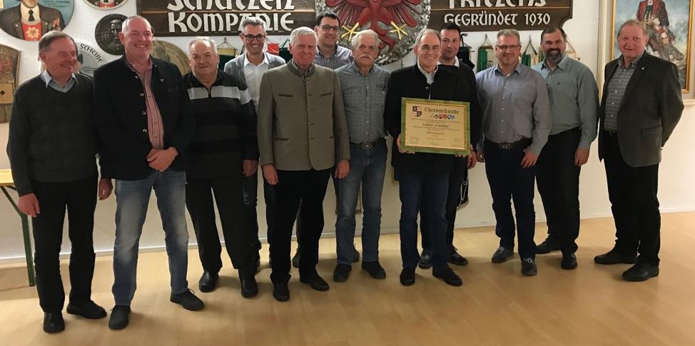 Generalversammlung Schützenbataillon Rettenberg – Dank und Anerkennung für Mjr. Frötscher